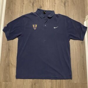 Vintage 90s Nike USA Track & Field‎ Polo Shirt Men XL Dark Blue Faded